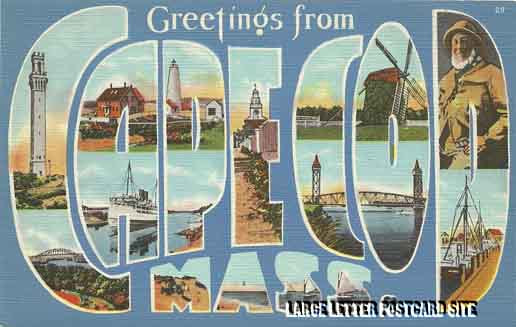 Tichnor 61305 Cape Cod, Massachusetts large letter postcard