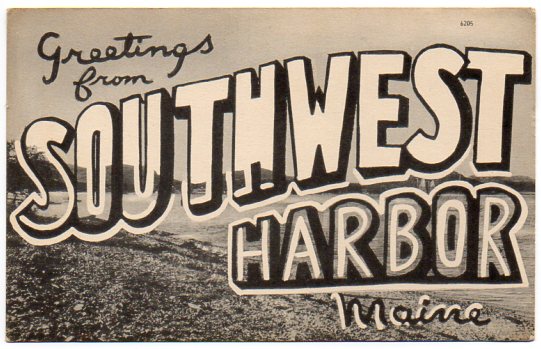 American Art 6205 Southwest Harbor Maine large letter postcard