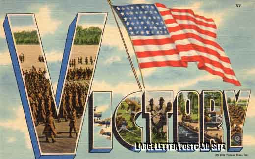 Tichnor 71795 Victory large letter postcard