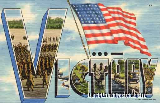 Tichnor 71795 Victory large letter postcard