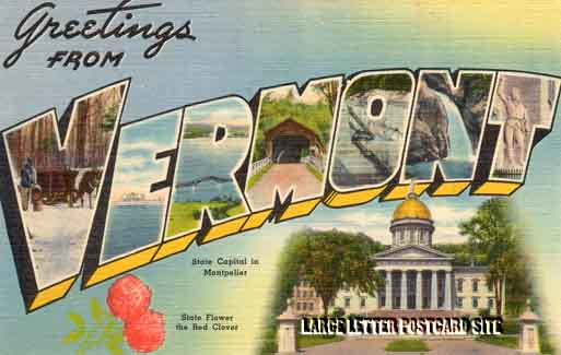 Tichnor 72846 Vermont large letter postcard
