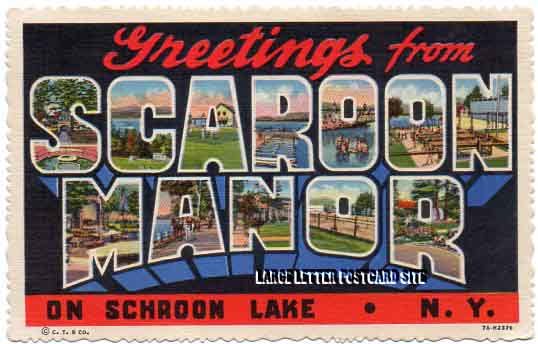 Curt Teich 7A-H2376 Scaroon Manor, New York large letter postcard