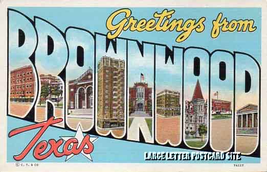 Curt Teich 7A227 Brownwood Texas large letter postcard