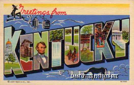 Curt Teich 9A-H441 Kentucky large letter postcard