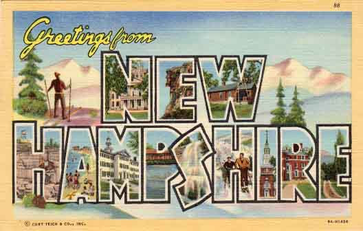 New Hampshire large letter postcard checklist