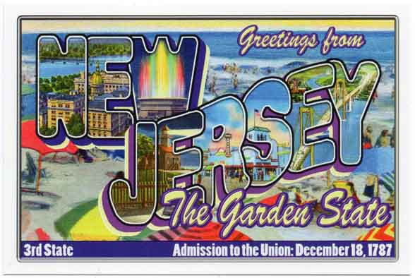New Jersey large letter postcard 3rd state