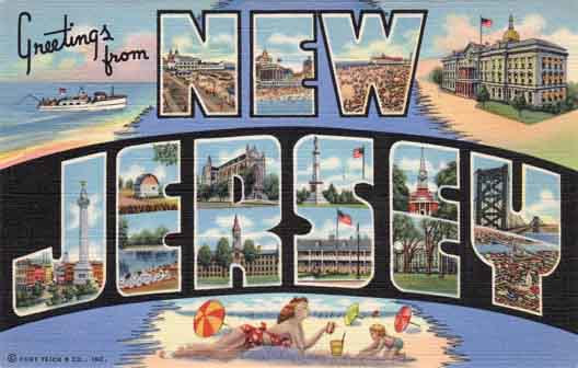 New Jersey large letter postcard checklist