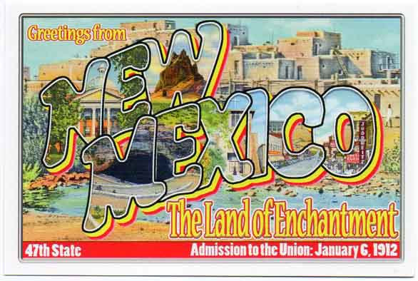 New Mexico large letter postcard 47th state