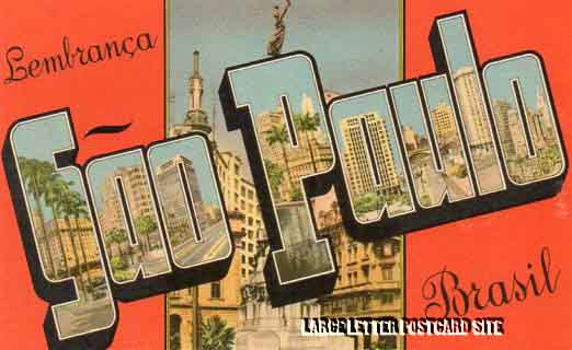 Sao Paulo Brazil large letter postcard