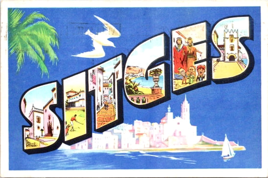 Sitges, Spain large letter postcard