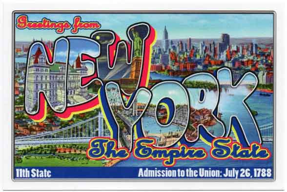 New York large letter postcard 11th state
