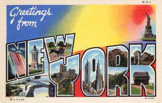 New York large letter postcard checklist