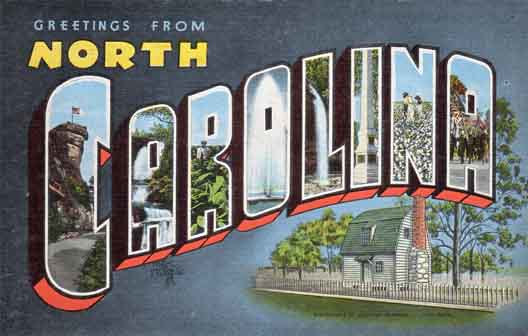 North Carolina large letter postcard checklist