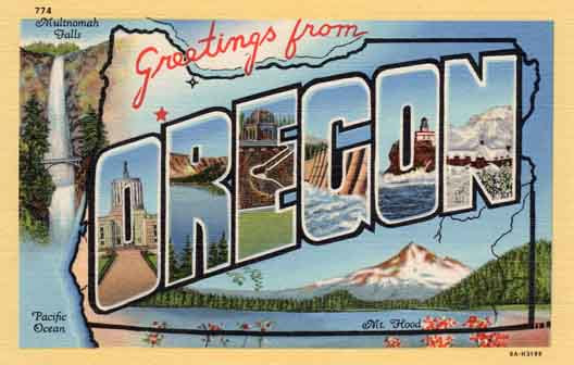 Oregon large letter postcard checklist