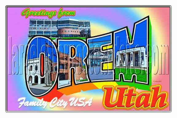Greetings from Orem, Utah large letter postcard