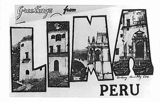 Peru large letter postcard checklist