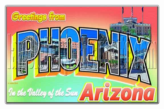 Greetings from Phoenix, Arizona large letter postcard