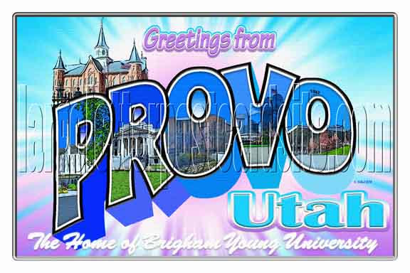 Greetings from Provo, Utah large letter postcard