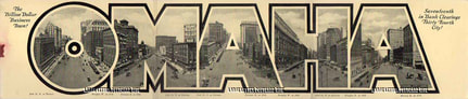Omaha tri-foldout large letter postcard
