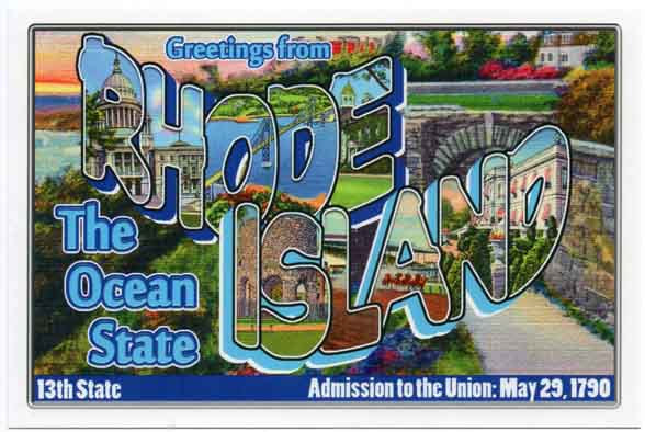 Rhode Island large letter postcard 13th state