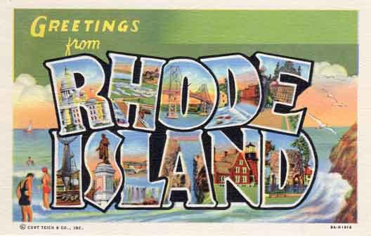 Rhode Island large letter postcard checklist