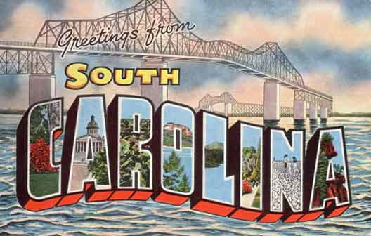 South Carolina large letter postcard checklist