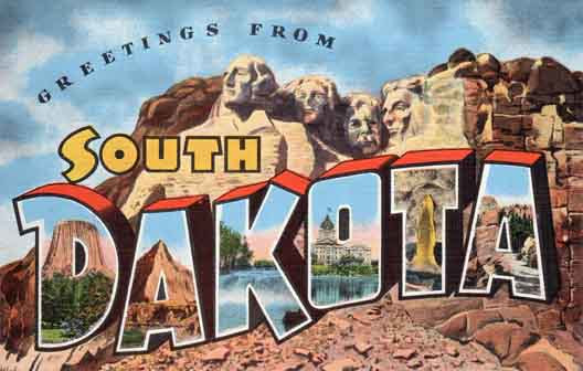 South Dakota large letter postcard checklist