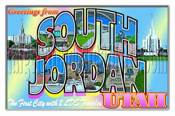 Greetings from South Jordan, Utah large letter postcard