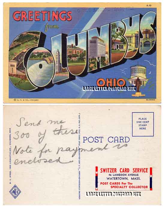 Switzer large letter postcard