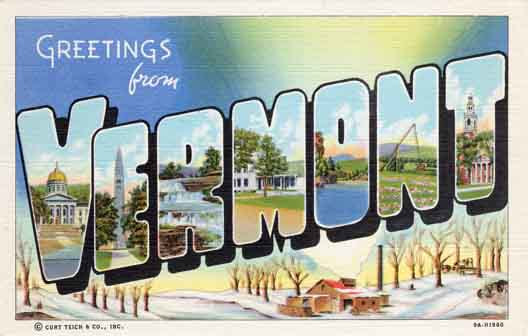 Vermont large letter postcard