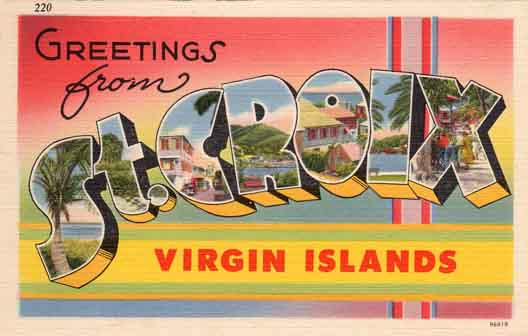 Virgin Islands large letter postcard checklist
