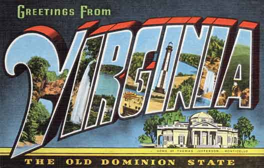 Virginia large letter postcard checklist