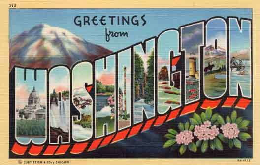 Washington large letter postcard checklist