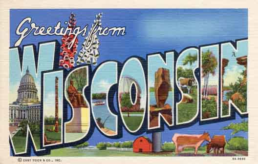 Wisconsin large letter postcard checklist